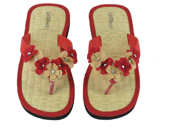 Les Tongs Cinnamon Flaps Flower-Garden Red Size 39/40
